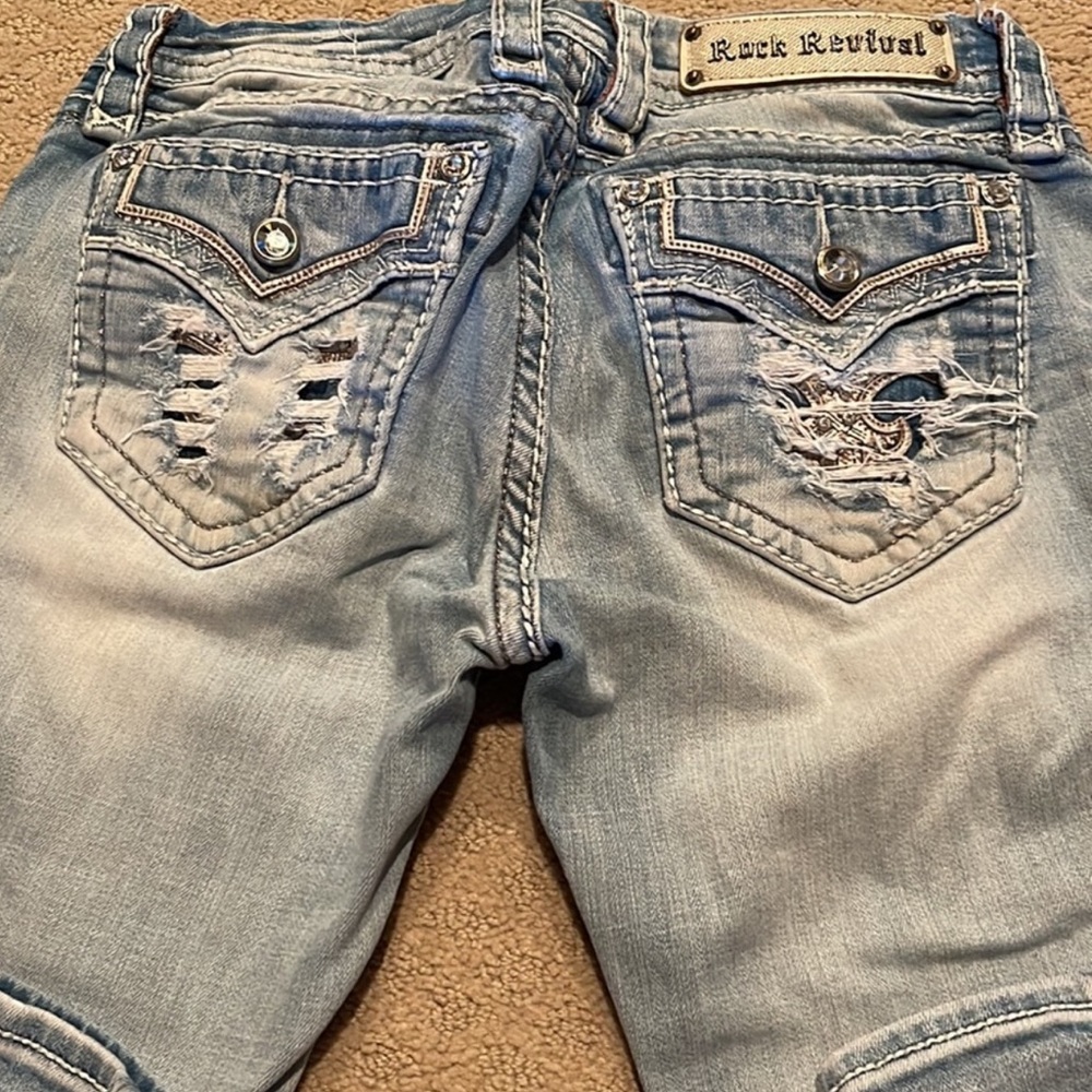 Rock Revival Light Blue Skinny Jeans - Picture 5 of 14